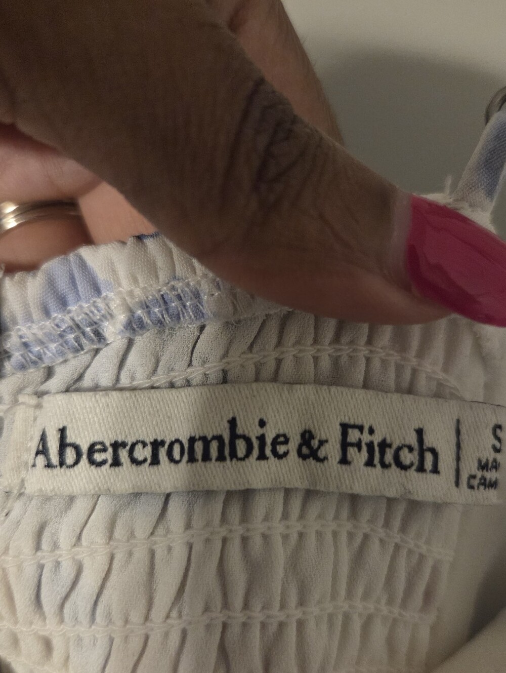 Abercrombie & Fitch Womens Camille Blue Floral Smocked Midi Dress. Sz S - Picture 9 of 10